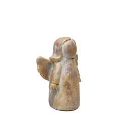 Anioł Figurka ceramiczna betonowa Rustykalny Złoty 17cm